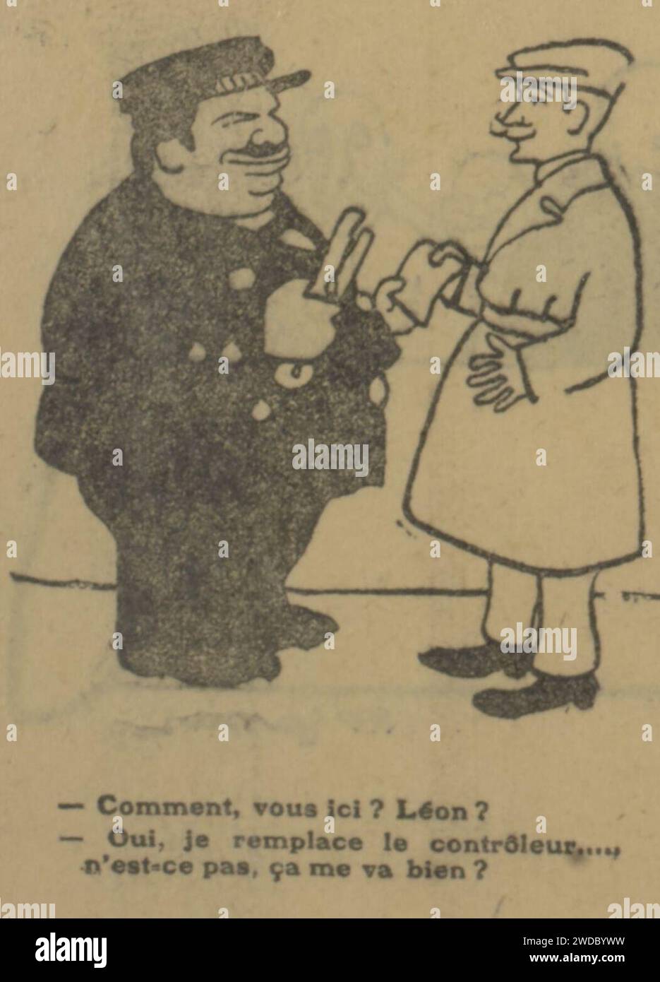 19200306 Caricature de Léon Daudet dans Le Merle blanc. Stock Photo