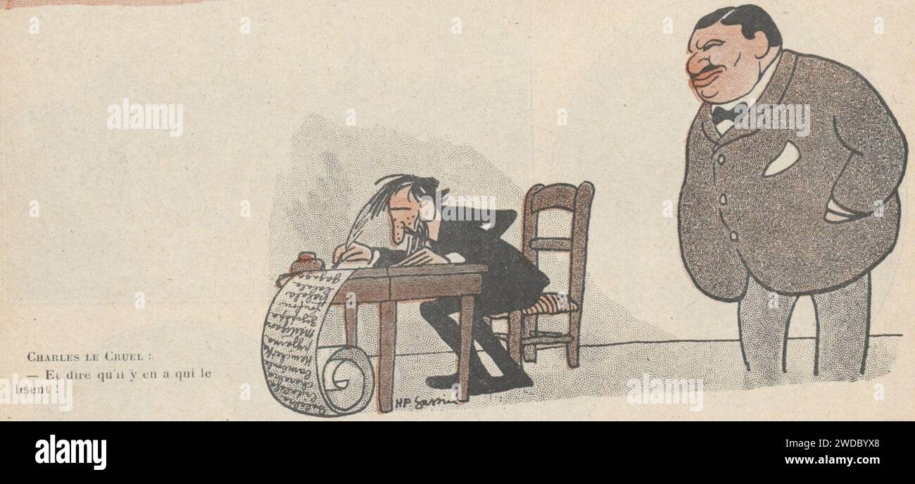 19210319 Caricature de Léon Daudet et Charles Maurras dans Floréal. Stock Photo