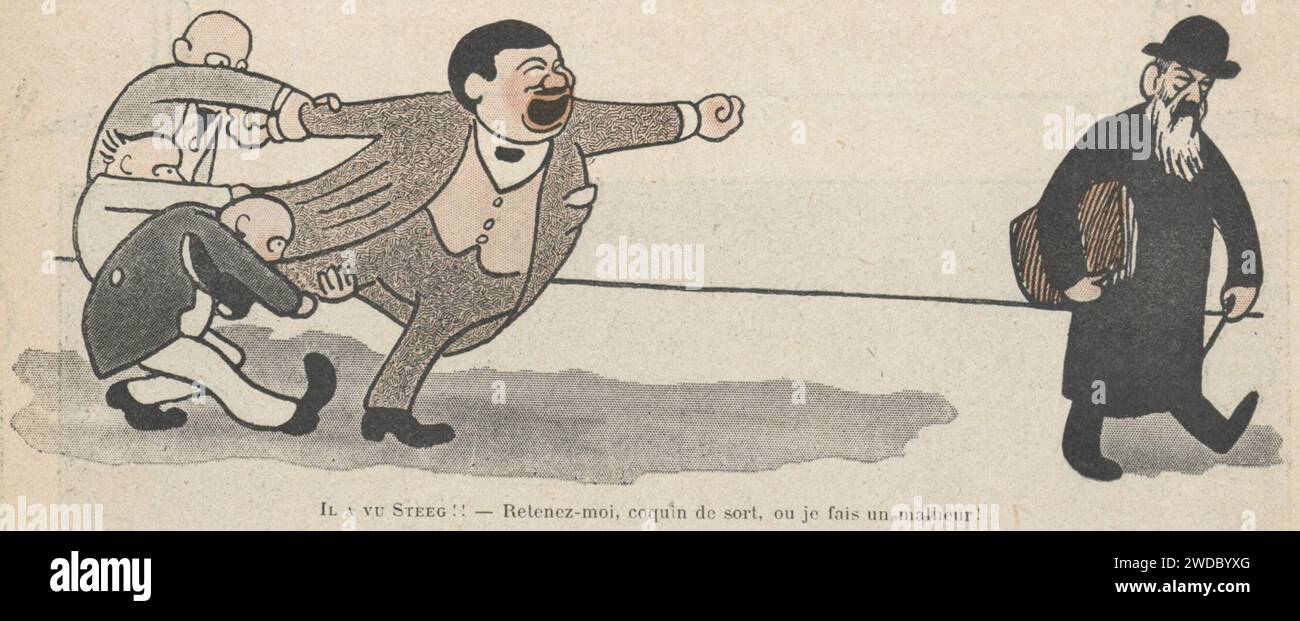 19210122 Caricature de Léon Daudet dans Floréal. Stock Photo