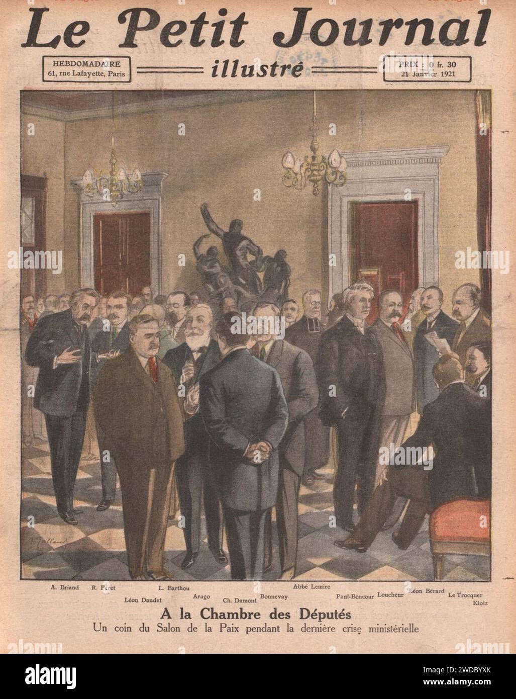 19210121 Léon Daudet dans Le Petit journal illustré. Stock Photo