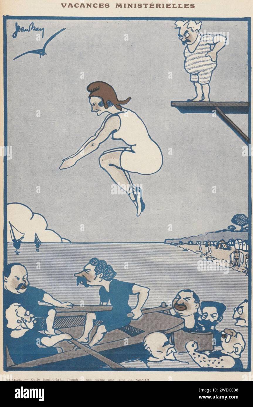 19210910 Caricature de Léon Daudet dans Floréal. Stock Photo