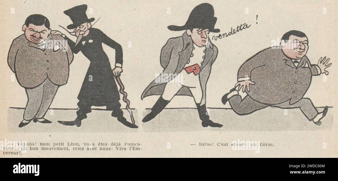 19210507 Caricature de Léon Daudet dans Floréal. Stock Photo