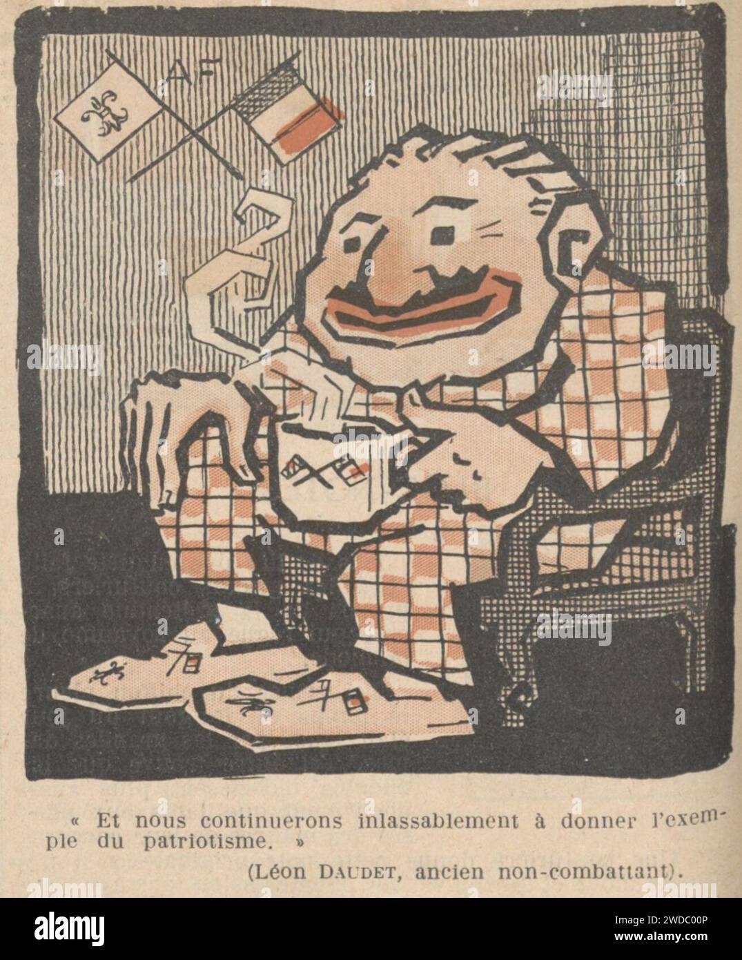 19220204 Caricature de Léon Daudet dans Floréal. Stock Photo