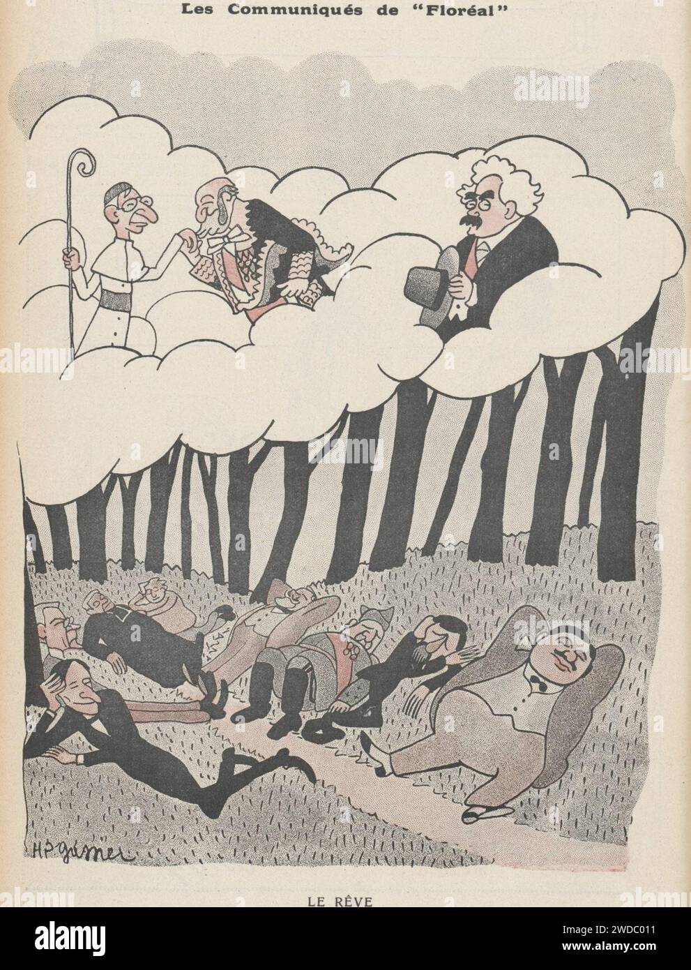 19210514 Caricature de Charles Maurras et Léon Daudet dans Floréal. Stock Photo