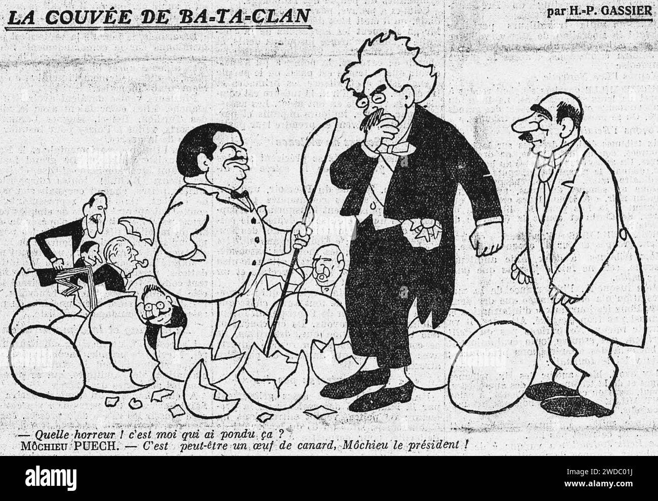 19220801 Caricature de Léon Daudet dans L'Humanité. Stock Photo