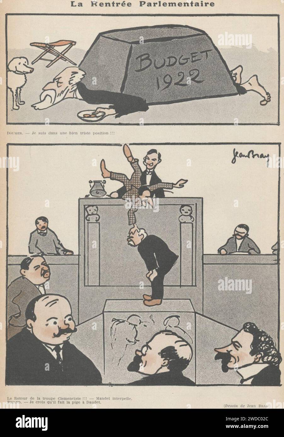 19211022 Caricature de Léon Daudet dans Floréal. Stock Photo