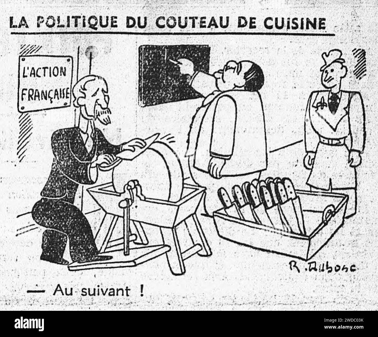 19360214 Caricature de Charles Maurras et Léon Daudet dans L'Humanité. Stock Photo