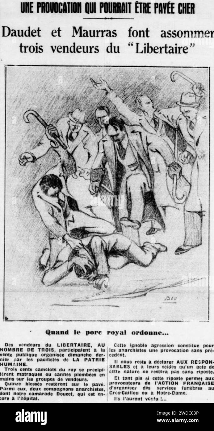 19320212 Dessin des Camelots du Roi dans Le Libertaire Stock Photo Alamy