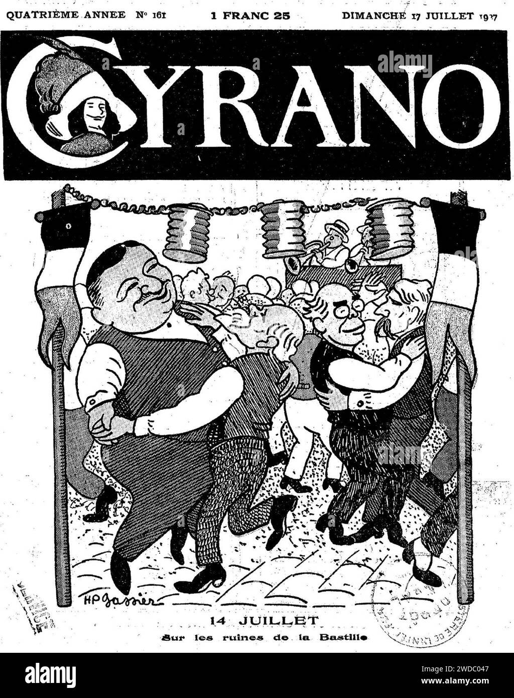 19270717 Caricature de Léon Daudet dans Cyrano. Stock Photo
