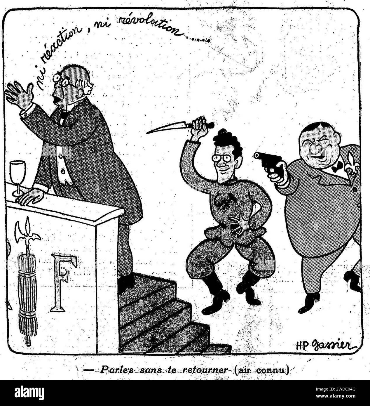19270619 Caricature de Léon Daudet dans Cyrano. Stock Photo