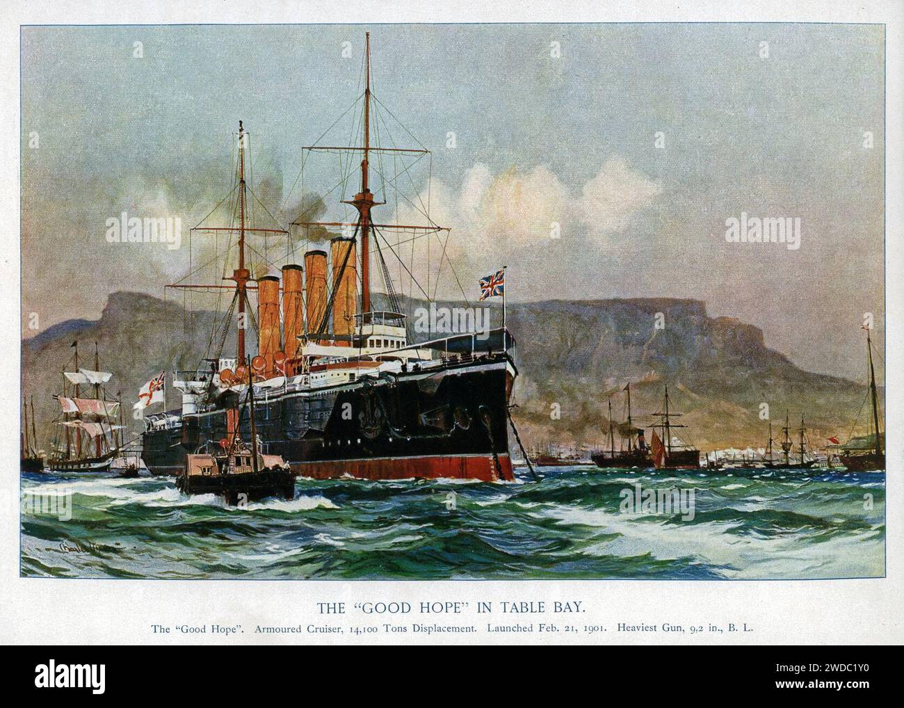 Charles Edward Dixon HMS Good Hope 1901 Drake class armoured cruiser
