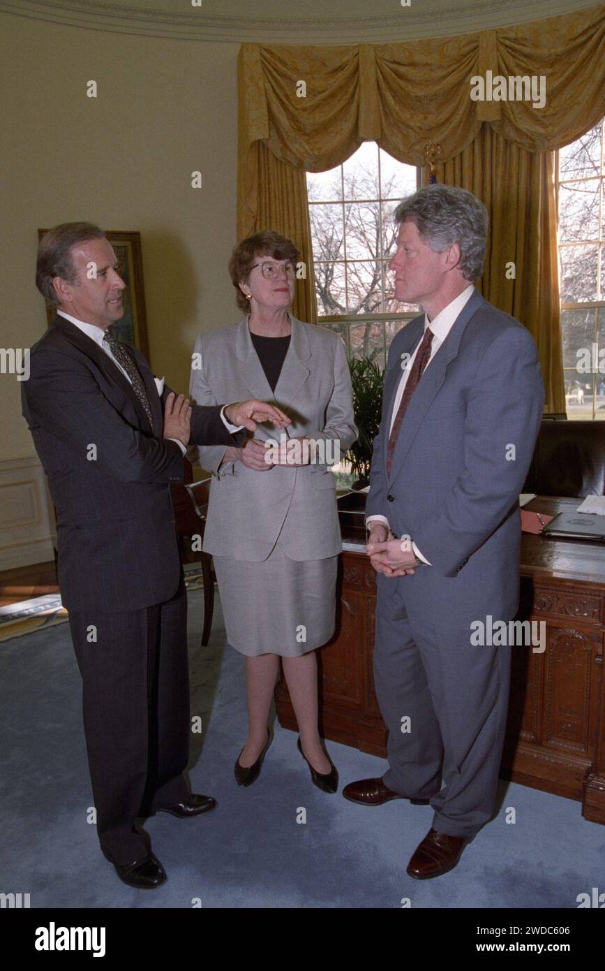 Sentor Janet Reno President Bill Clinton meeting with Senator Joe Biden and Janet Reno in ...