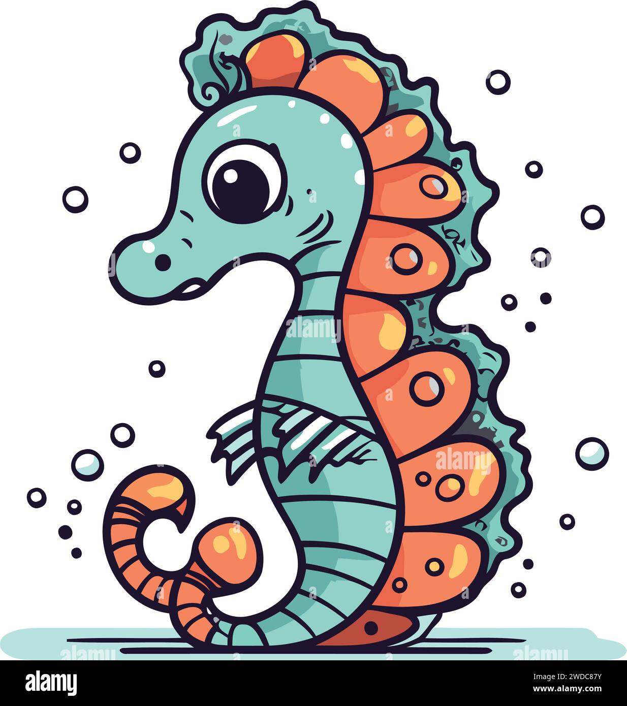 Cute cartoon seahorse. Vector illustration for your design Stock Vector ...