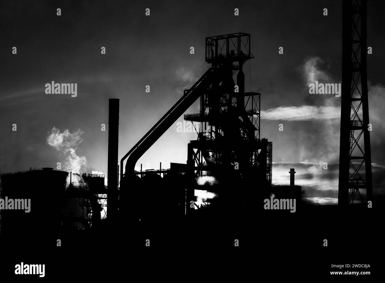 Atmospheric photo of Port Talbot Steelworks Stock Photo