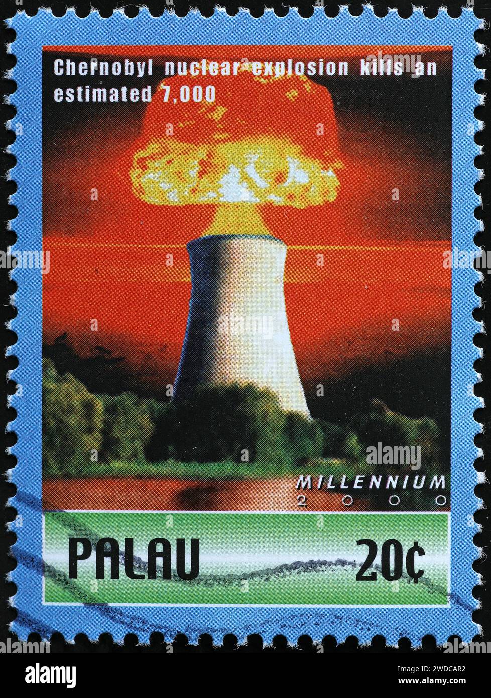 Chernobyl nuclear explosion remembered on postage stamp Stock Photo