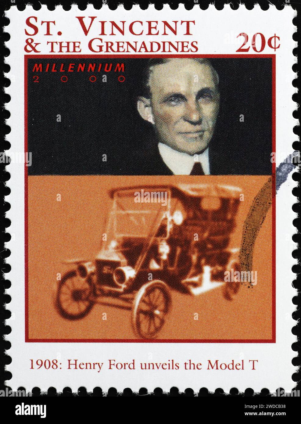 Henry Ford and Model T of 1948 on postage stamp Stock Photo - Alamy