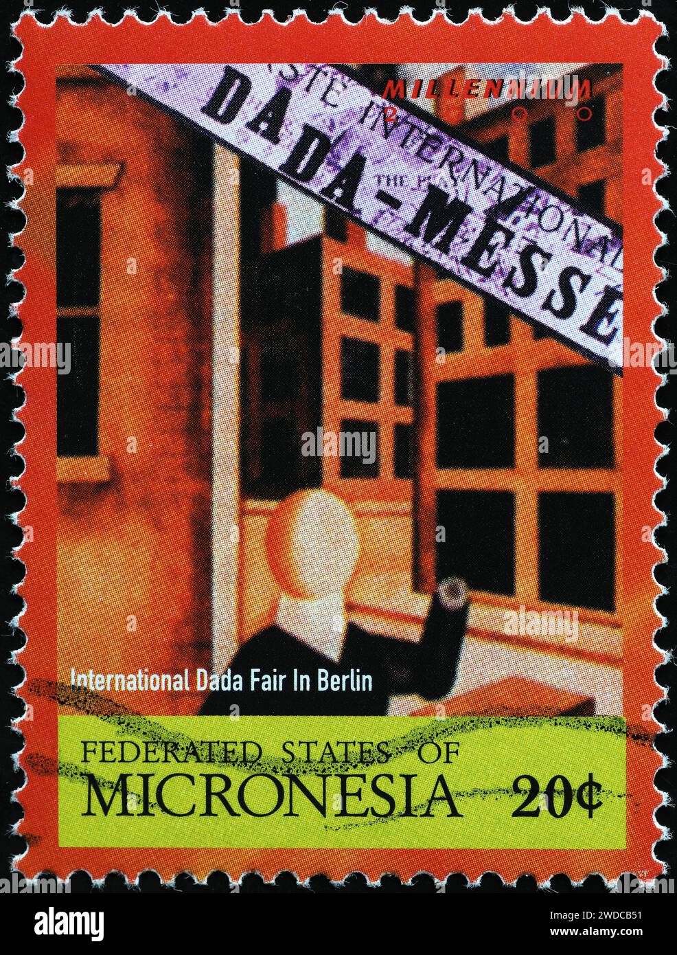 International dada fair of 1920 in Berlin celebrated on stamp Stock Photo