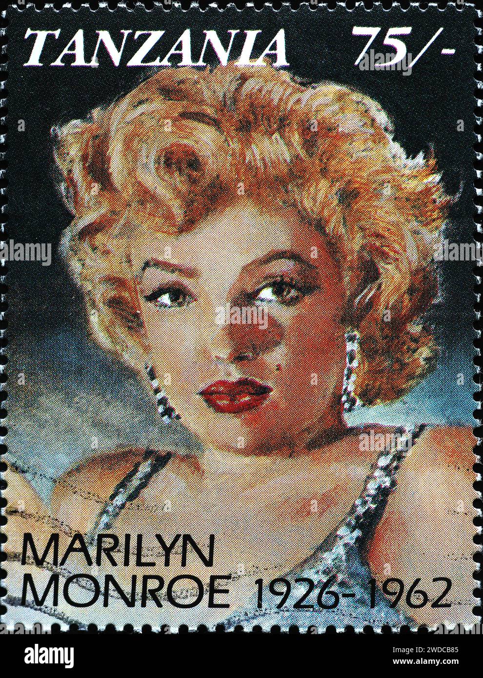 Marilyn Monroe on tanzanian postage stamp Stock Photo