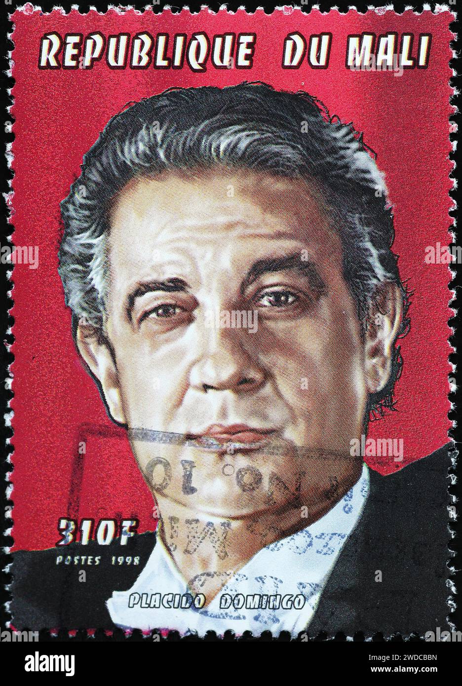 Opera singer Placido Domingo on stamp of Mali Stock Photo