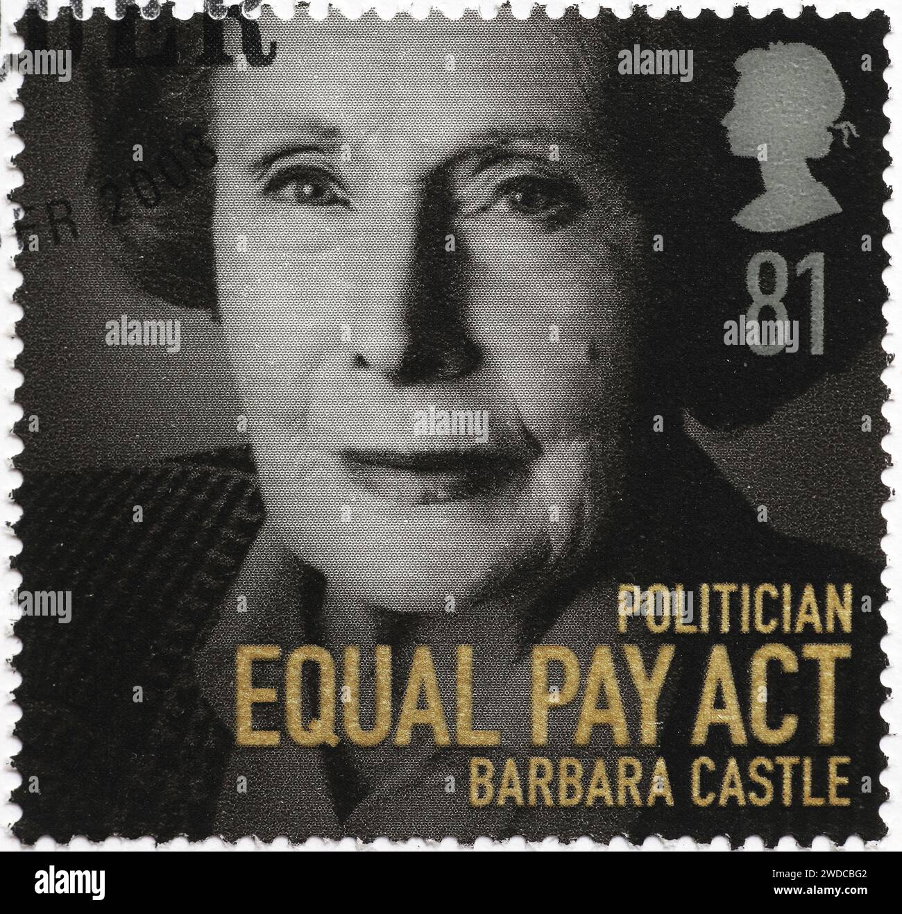 Politician Barbara Castle on british postage stamp Stock Photo - Alamy