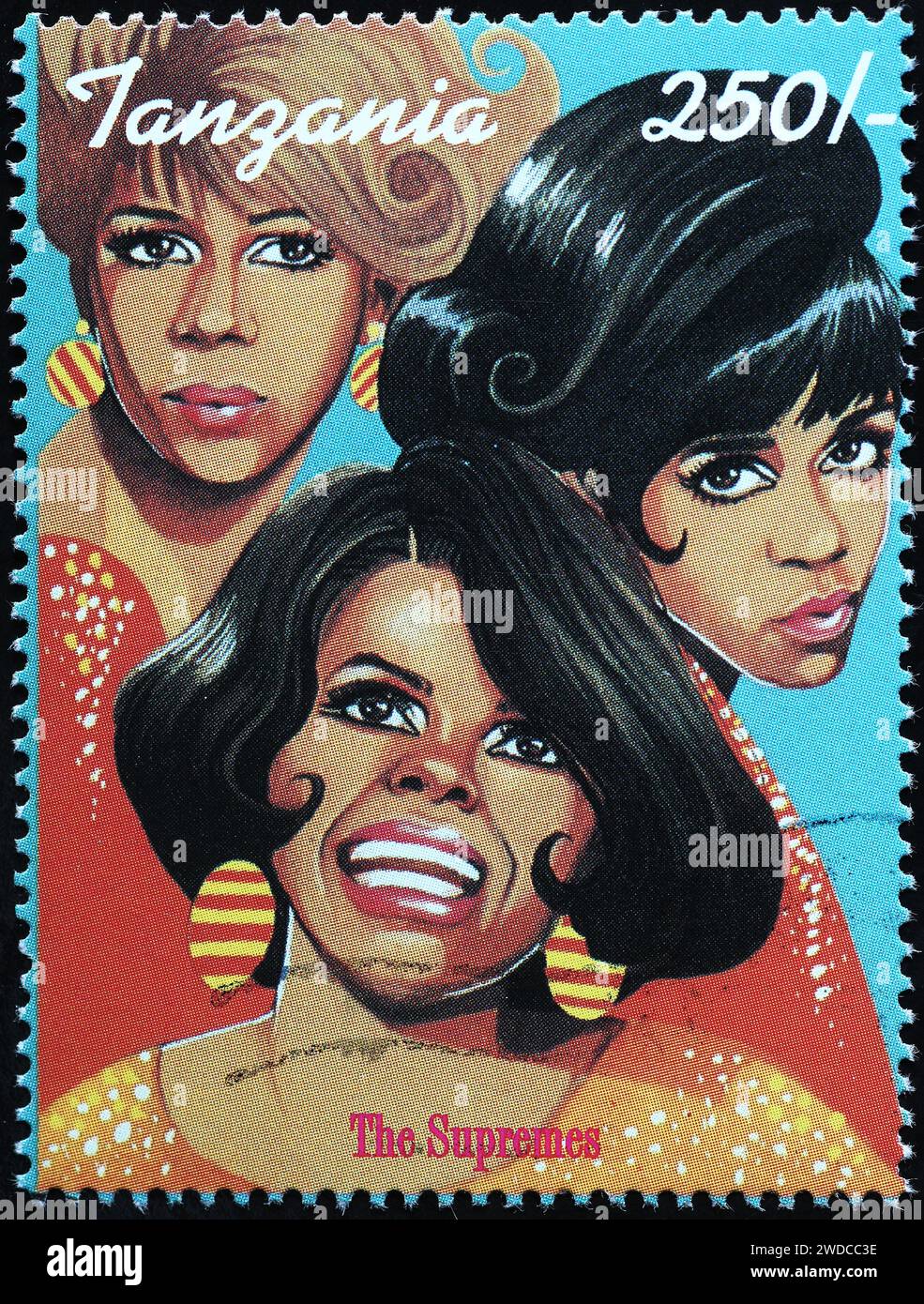 The supremes on postage stamp of Tanzania Stock Photo