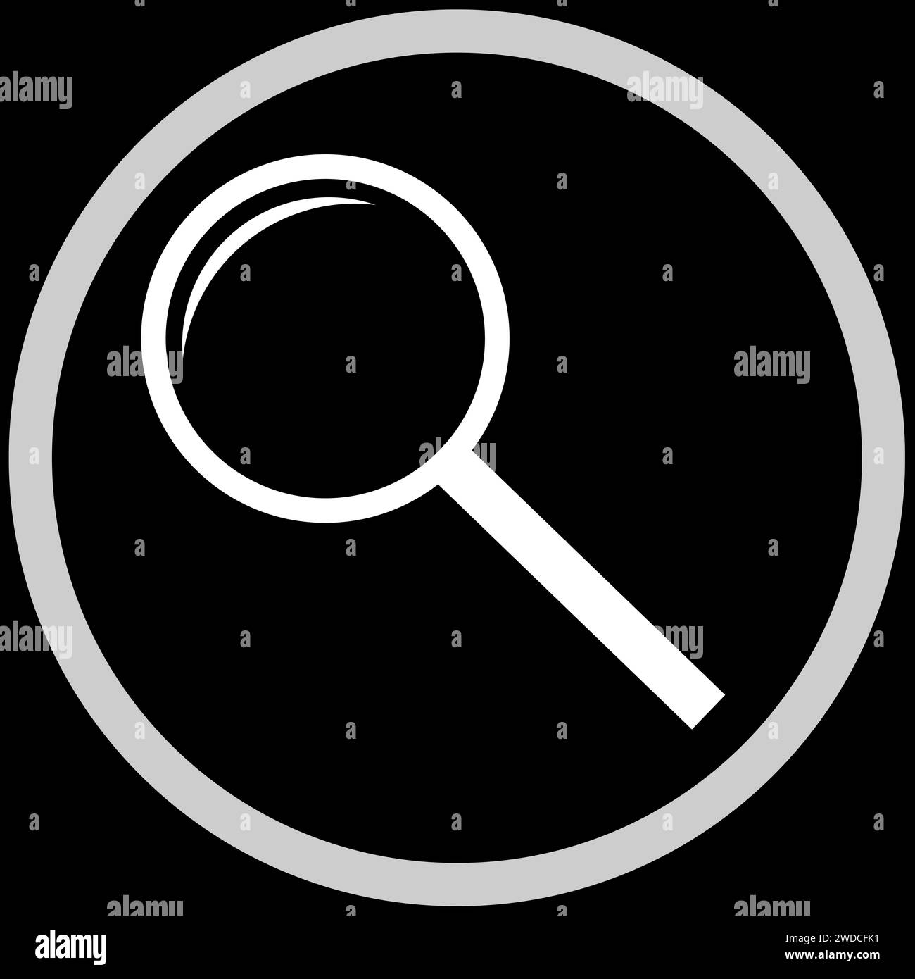 Magnifying glass in frame, illustration on black background Stock Photo Alamy