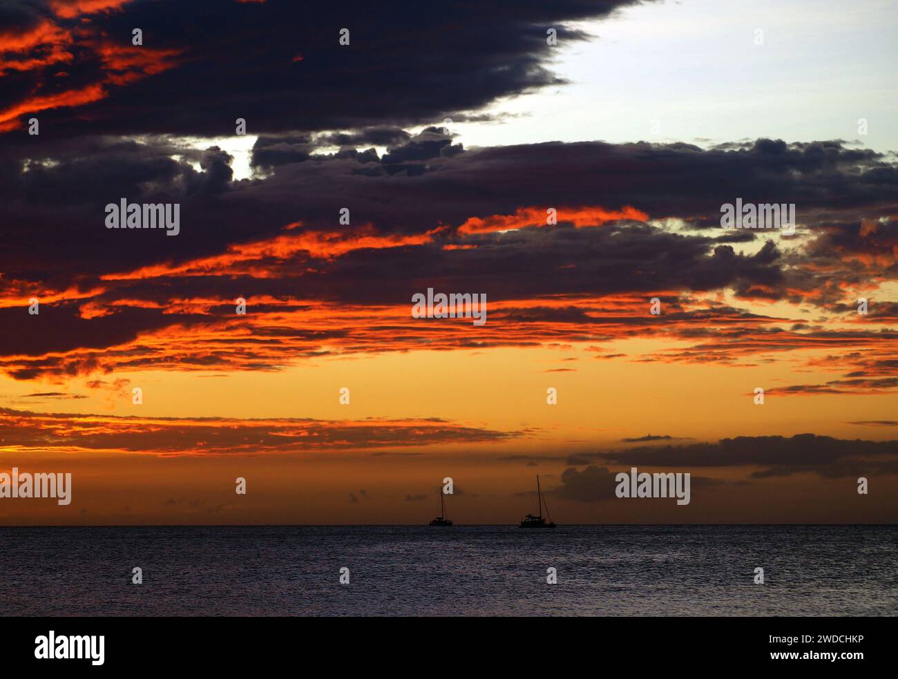 Flamingo Beach Sunset Stock Photo - Alamy