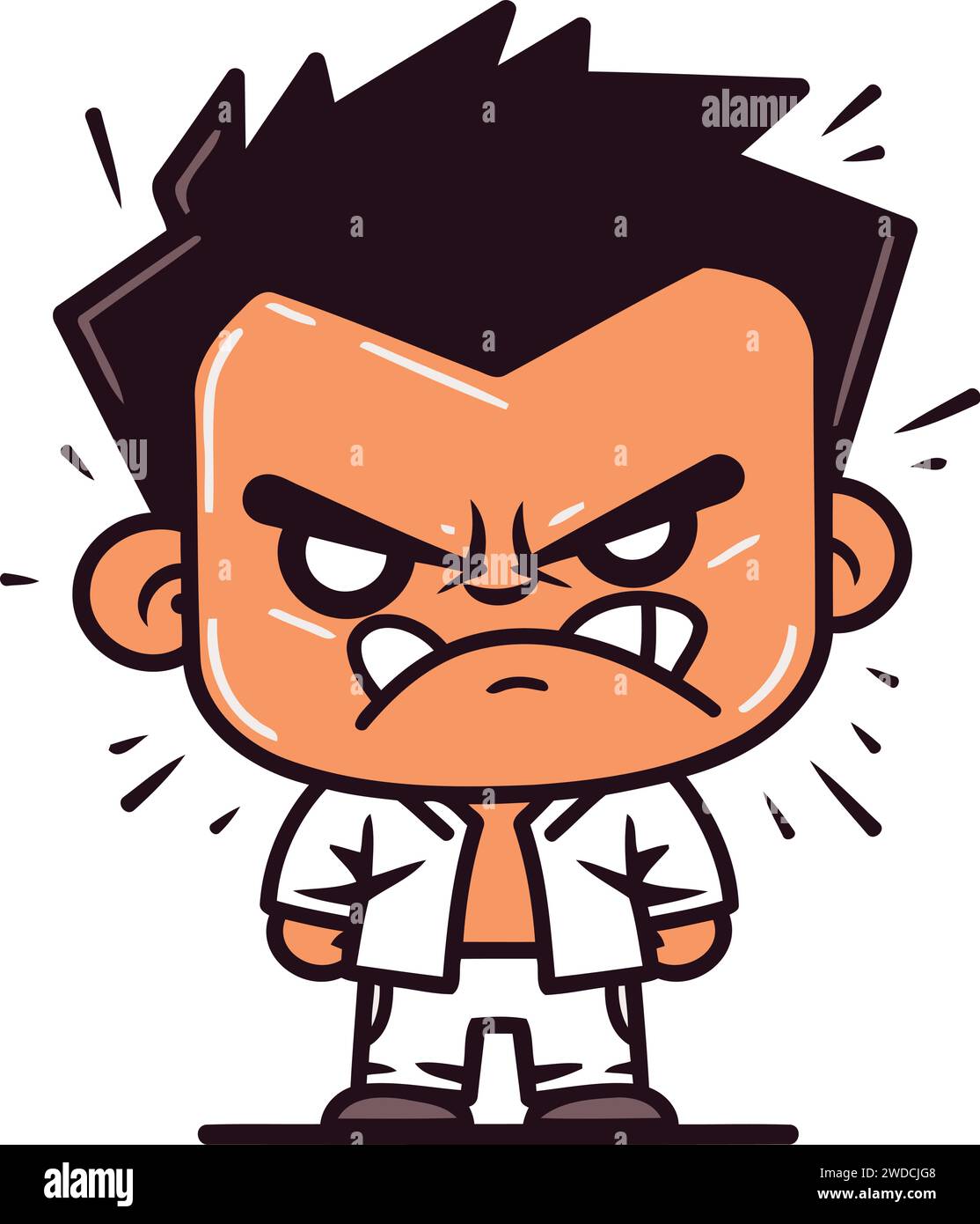 Angry Cartoon Man Vector Illustration. Cute Cartoon Man Character Stock ...