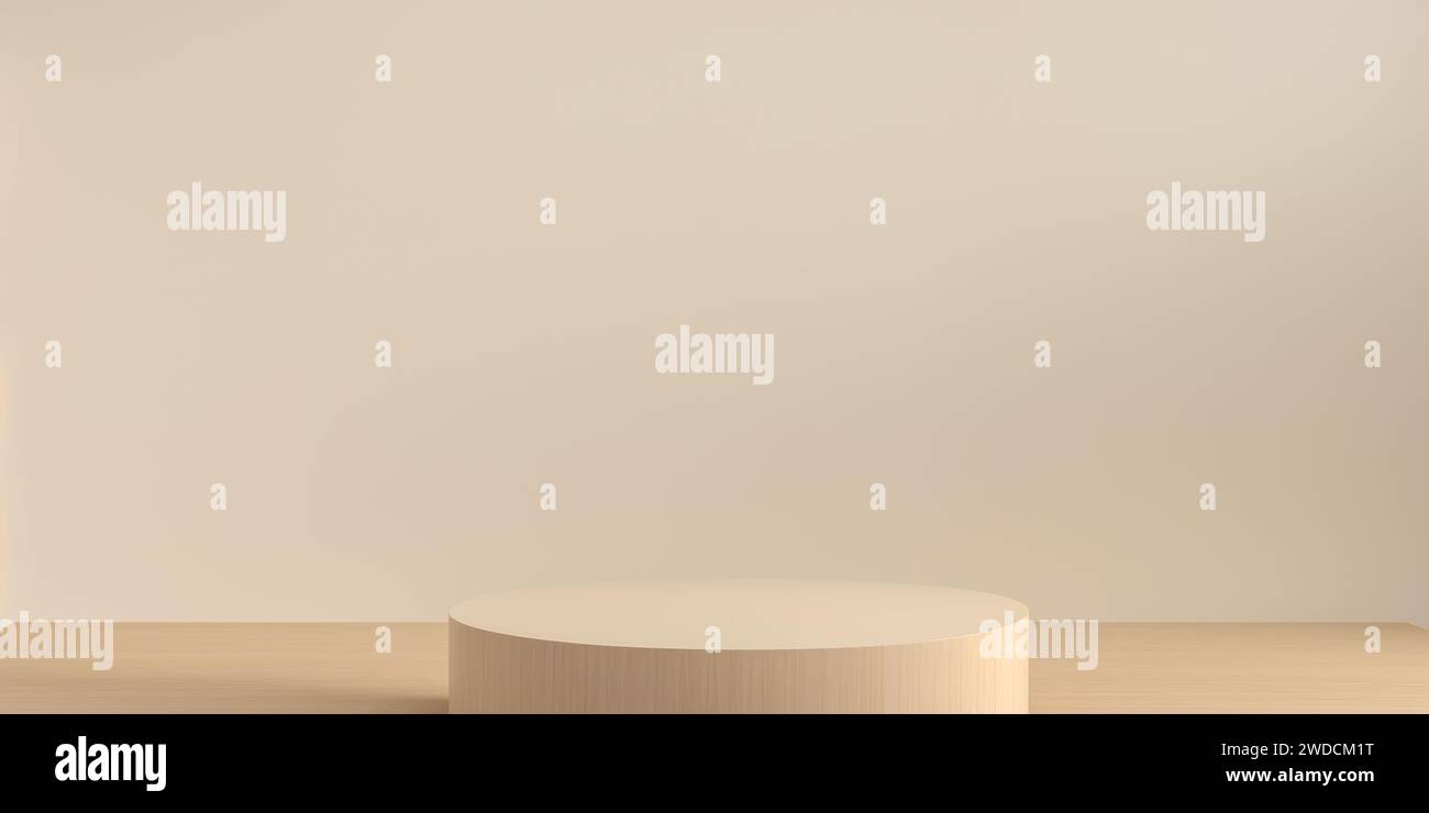 round Beige podium on pastel beige background. Perfect platform for ...