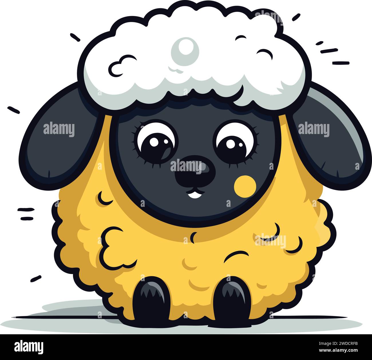 Cute cartoon sheep. Vector illustration of a cute sheep. Cartoon sheep ...