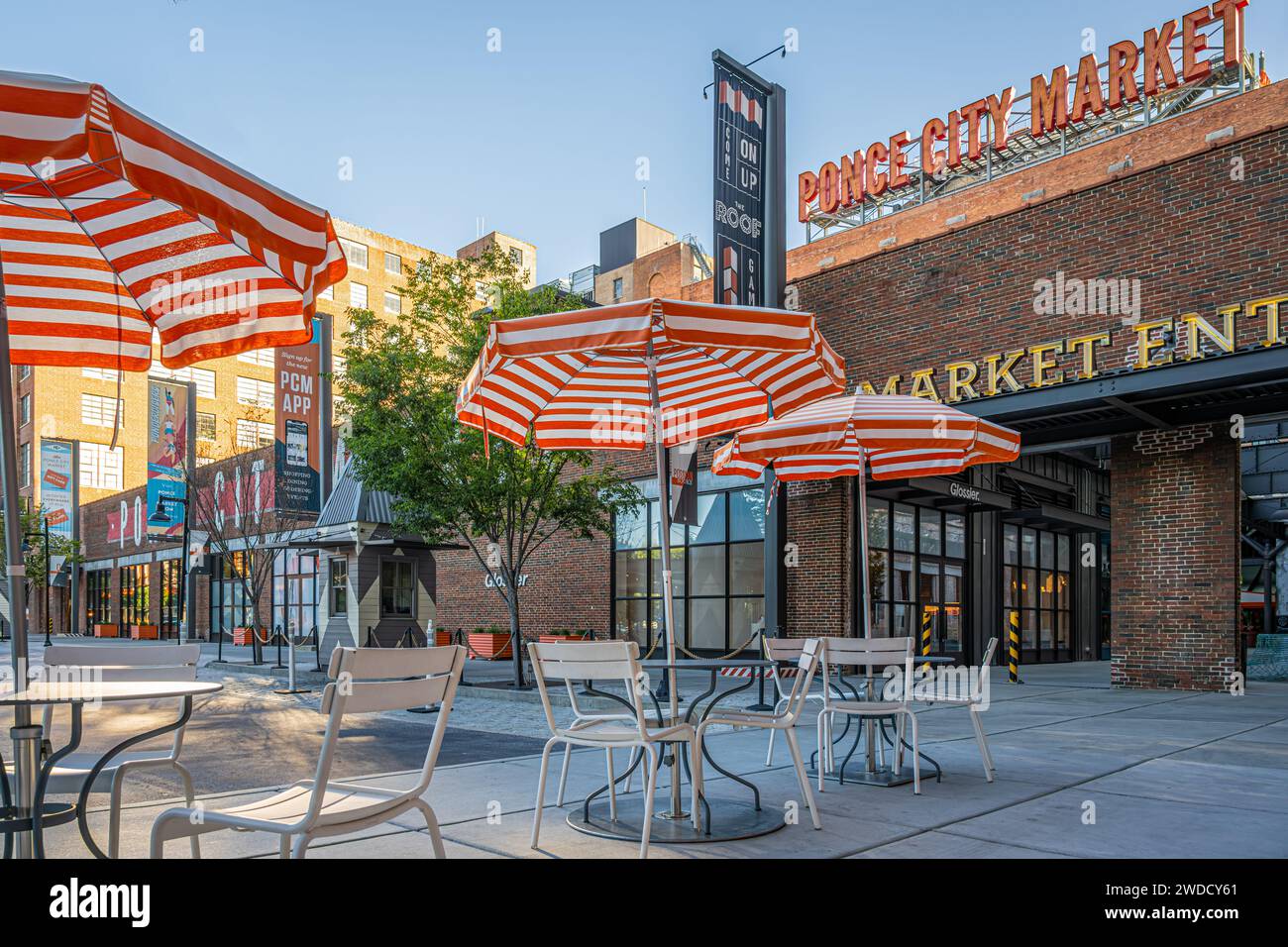 Ponce City Market in Atlanta, GA, is a popular mixed-use development featuring restaurants, retail shops, office space, and high end apartments. (USA) Stock Photo