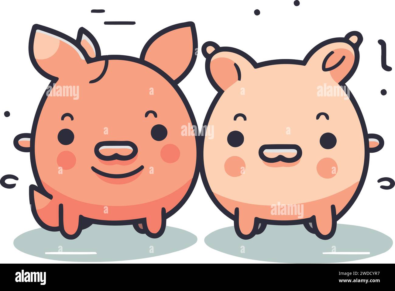 Cute piggy bank character. Vector illustration in cartoon style Stock