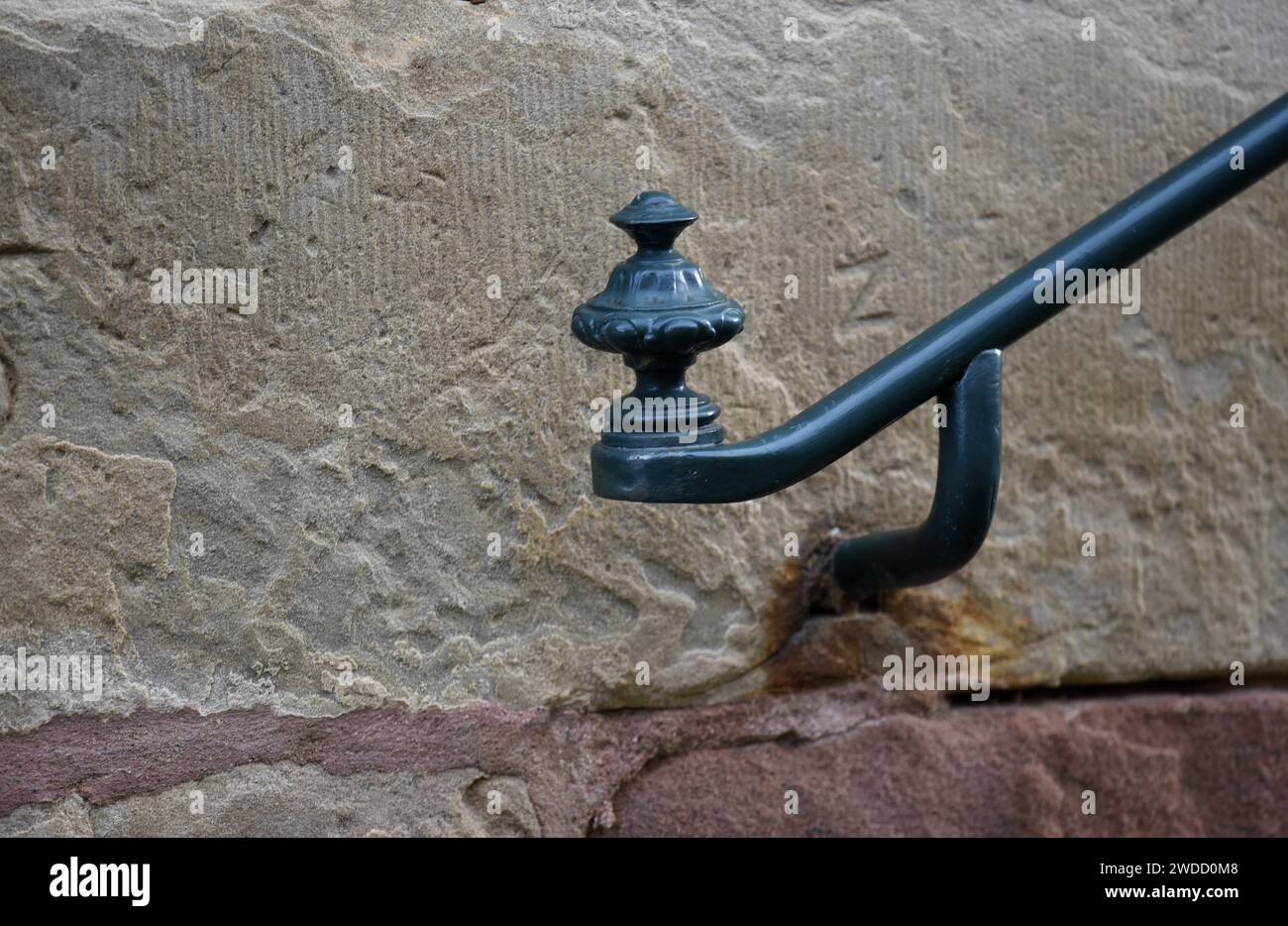 Vintage handcrafted antique iron handrail finial in Barr, Alsace France