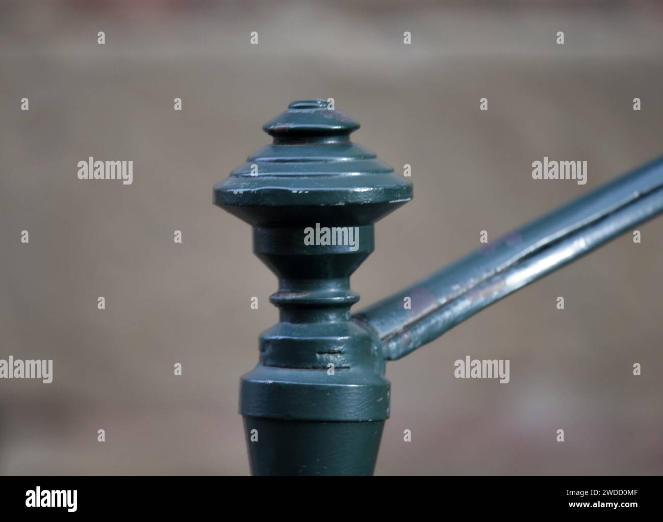 Vintage handcrafted antique iron handrail finial in Barr, Alsace France