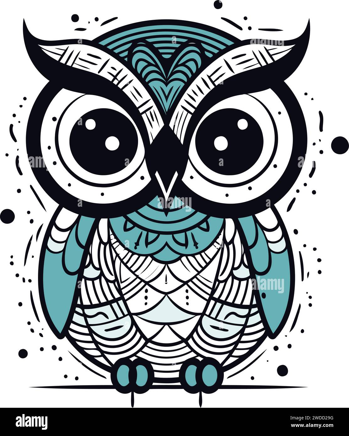 Owl. Hand drawn vector illustration in doodle style Stock Vector Image ...