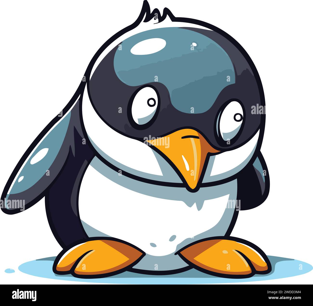 Cute penguin cartoon. Vector illustration isolated on white background