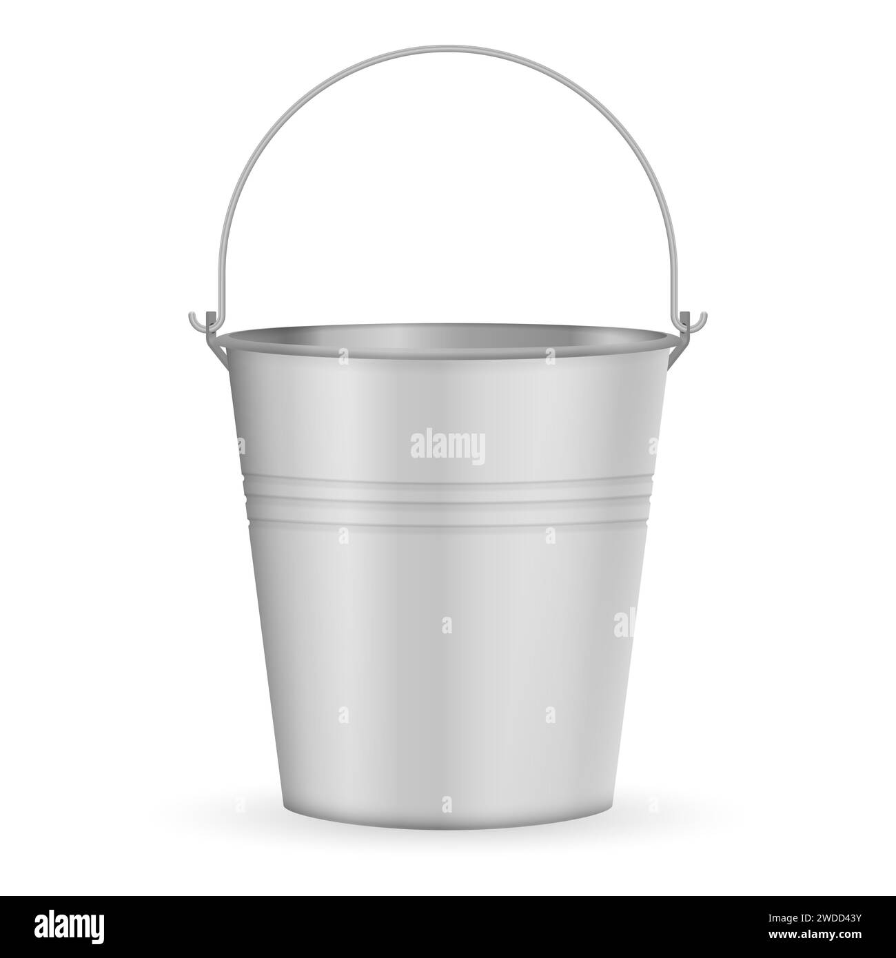 Metal bucket on a white background. Vector illustration Stock Photo Alamy