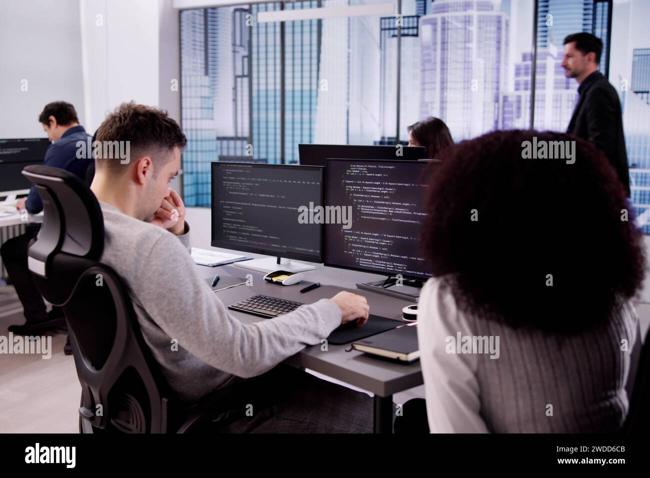 Business Team Working On Computer. Software App Development Stock Photo