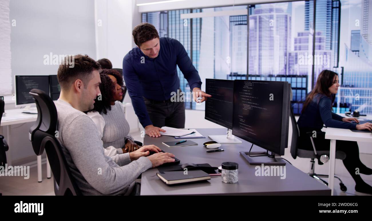 Business Team Working On Computer. Software App Development Stock Photo