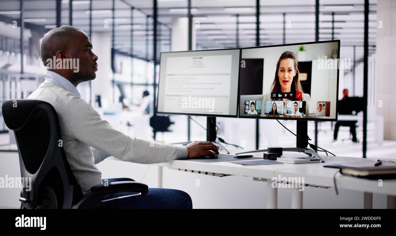 Online Video Conference Job Interview Meeting Call Stock Photo Alamy