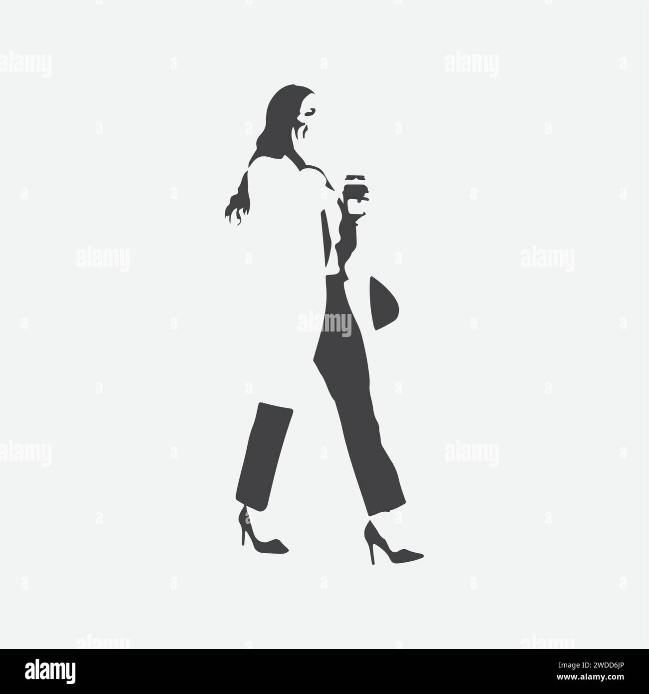 Empowered Elegance, Silhouetted Women Managers Stride Ahead Stock Vector