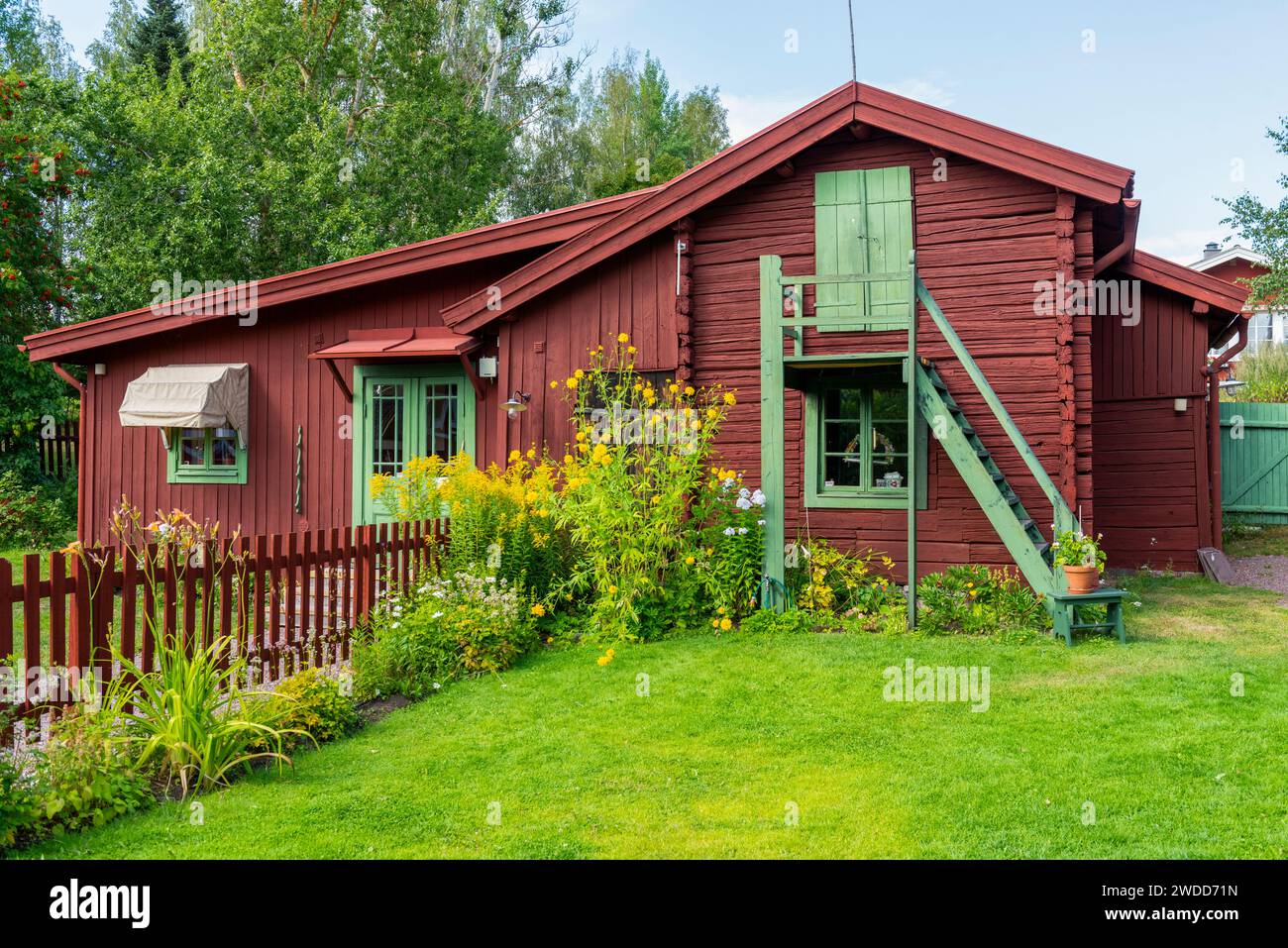 Carl Larssongården, Lilla Hyttnäs, garden, Sundborn, Dalarna, Sweden Stock Photo