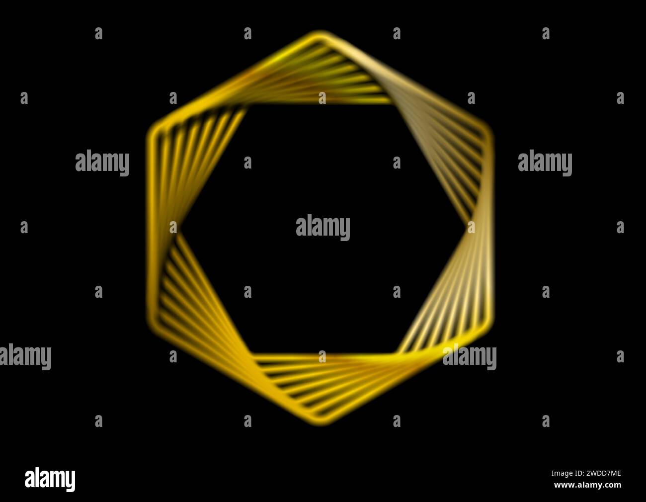 Golden geometric smooth hexagon abstract tech background. Vector ...