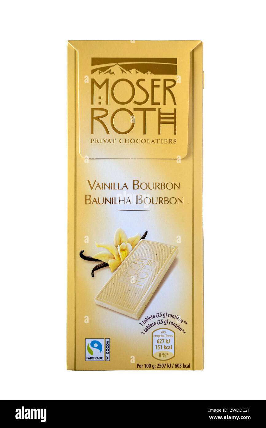 Moser Roth German White Chocolate Vanilla Bourbon Bar Sold By Aldi ...