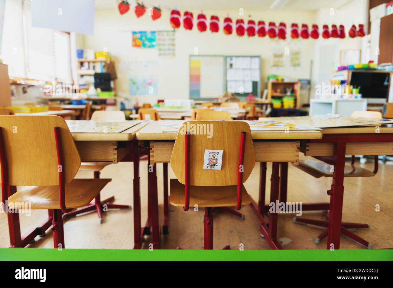 Elementary classroom, back to school concept Stock Photo