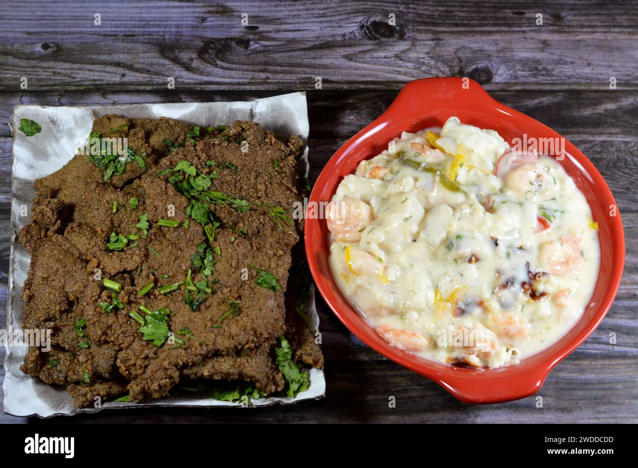 Arabic deep fried beef liver slices, beef liver covered with wheat bran