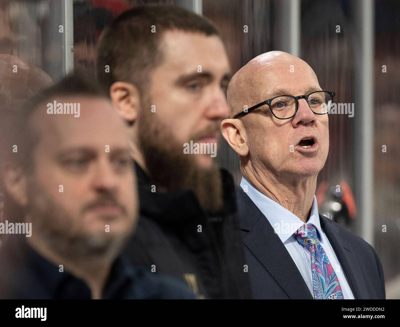 # Duesseldorfer EG vs. Nuernberg Ice Tigers, Eishockey, Penny DEL, 39. Spieltag, Saison 2023/2024, 19.01.2024 Foto: Eibner-Pressefoto/Thomas Haesler Stock Photo