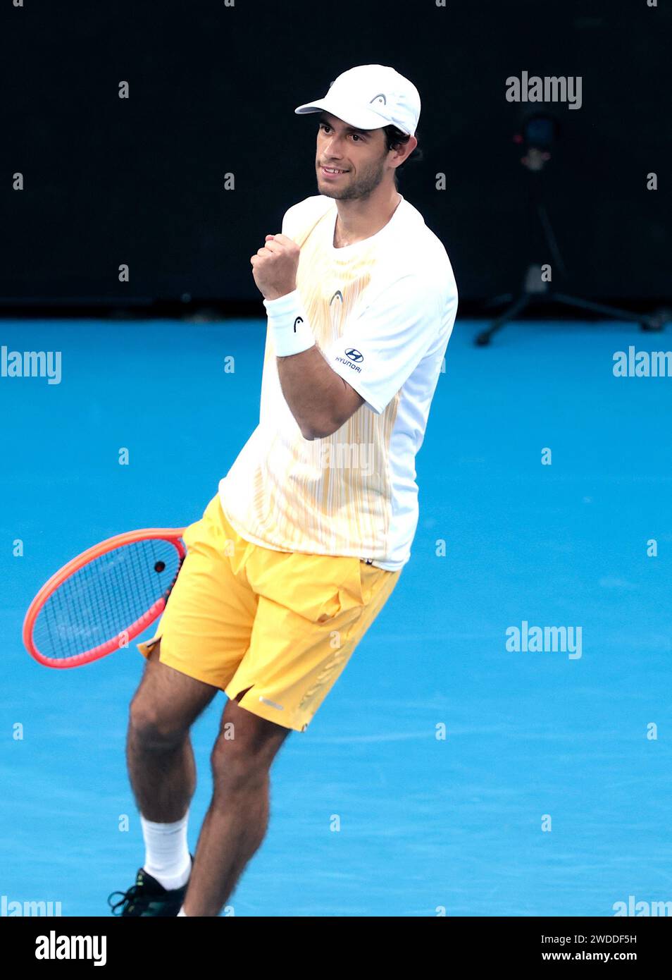 Melbourne, Australia, 20th Jan, 2024. Tennis player Nuno from Portugal is in action Melbourne, Australia, 20th Jan, 2024. Tennis player Nuno from Portugal is in action