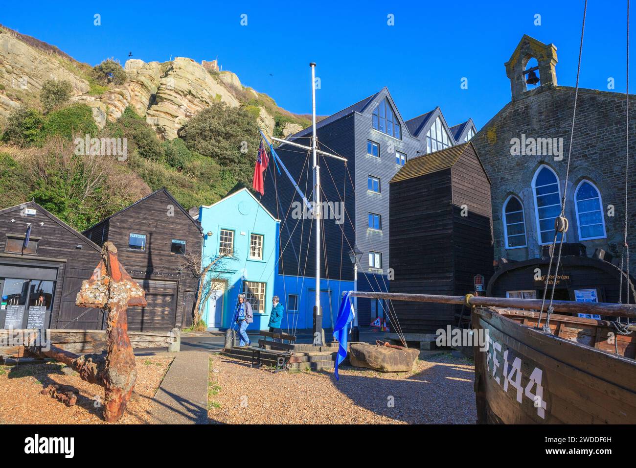 Hastings old town maritime museum quarter and fisherman's museum, Rock-a-Nore, East Sussex, UK Stock Photo