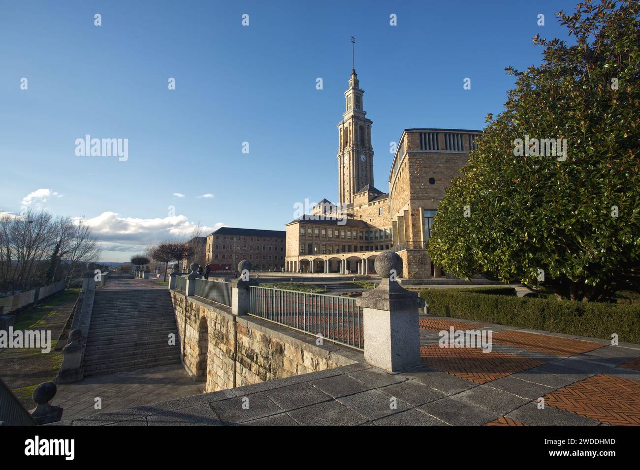 Gijón, Principality of Asturias, Spain. Laboral University of Gijón, Laboral City of Culture, construction between 1948 and 1957. Author Luis Moya Stock Photo